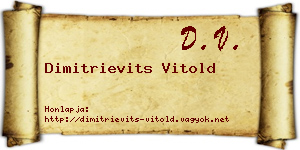 Dimitrievits Vitold névjegykártya